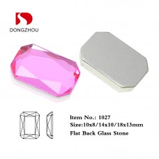 DZ-1027 octangle shape flat back glass stone for jewelry making